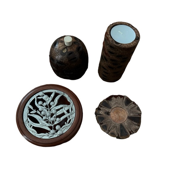 Australian Made Geoff Baker Banksia Nut Set - Picture 1 of 3